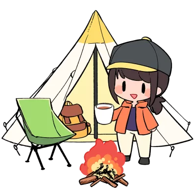 Illustration-of-a-girl -camping